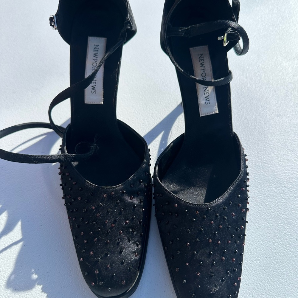 Newport News Black Studded Heels